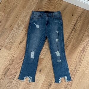 Kendall & Kylie Distressed Ankle Jeans in Blue size 9/29